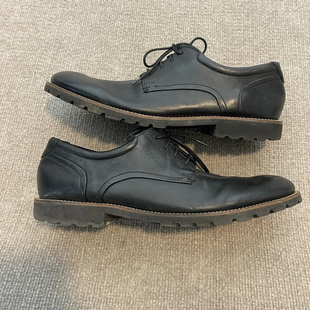 Rockport Shoes Mens Size 11 M Black Leather Derby Dress Comfort TruTECH V74248